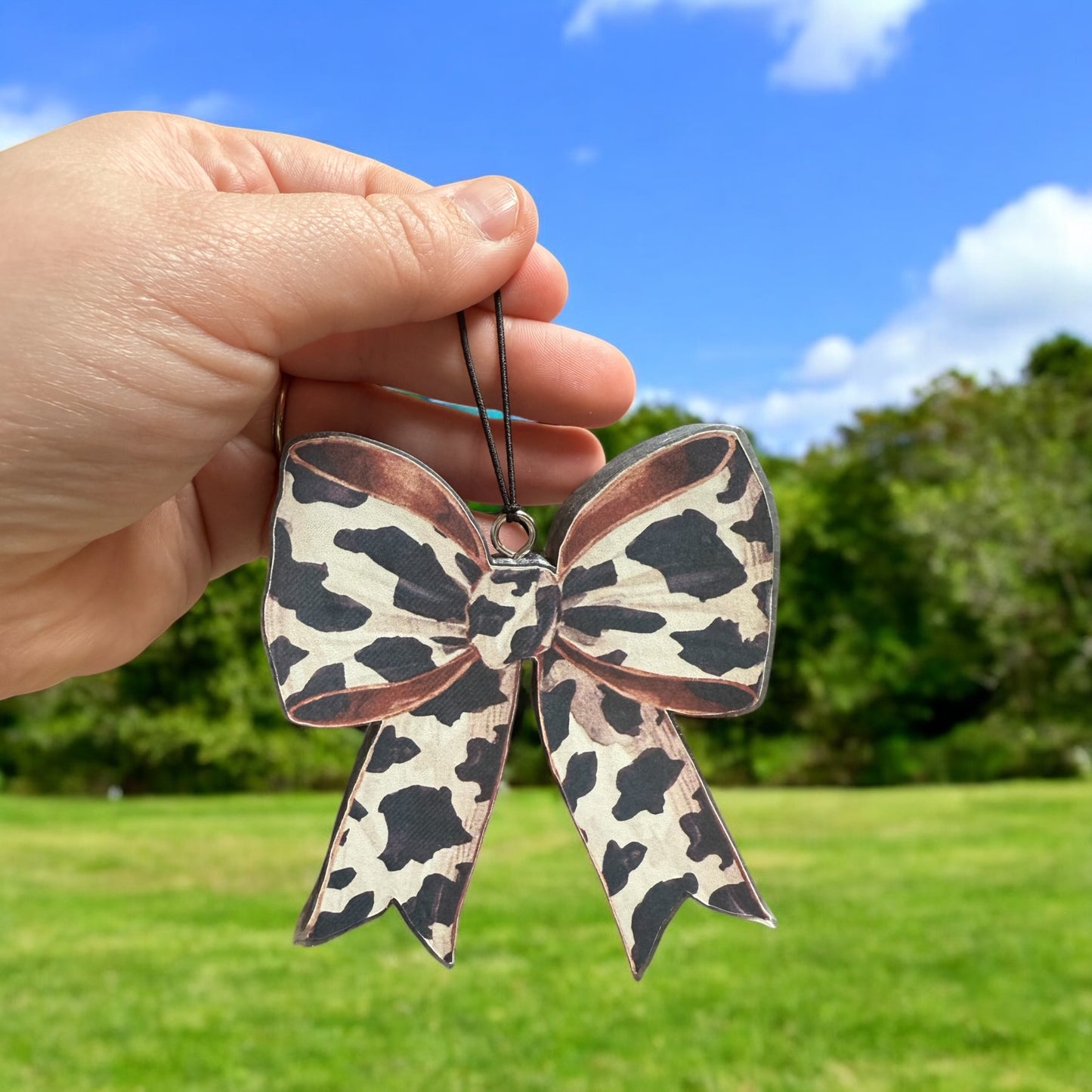 Cow print bow Car Freshie | Western Car Freshie