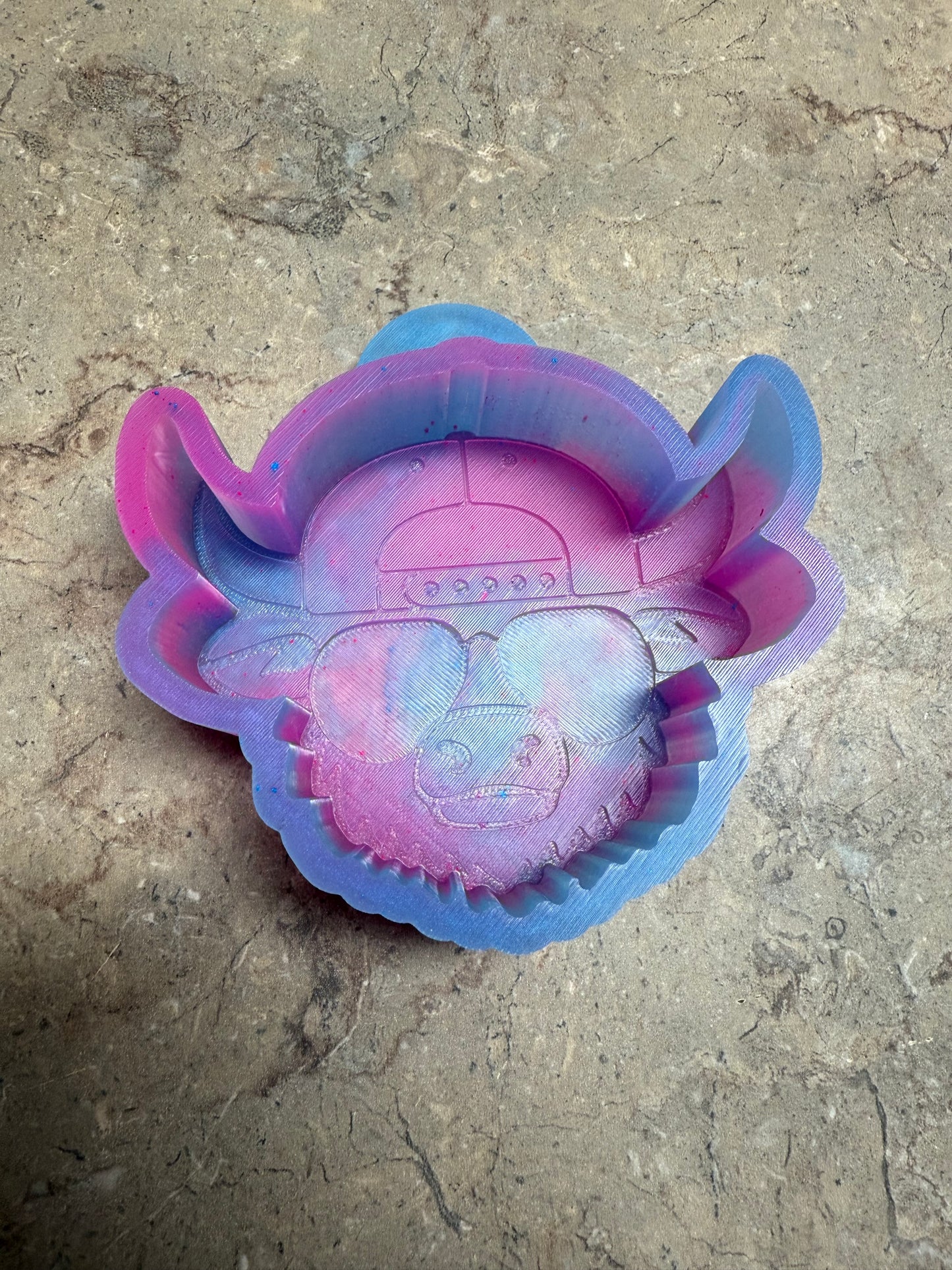 Cow with Hat and Glasses Freshie Mold