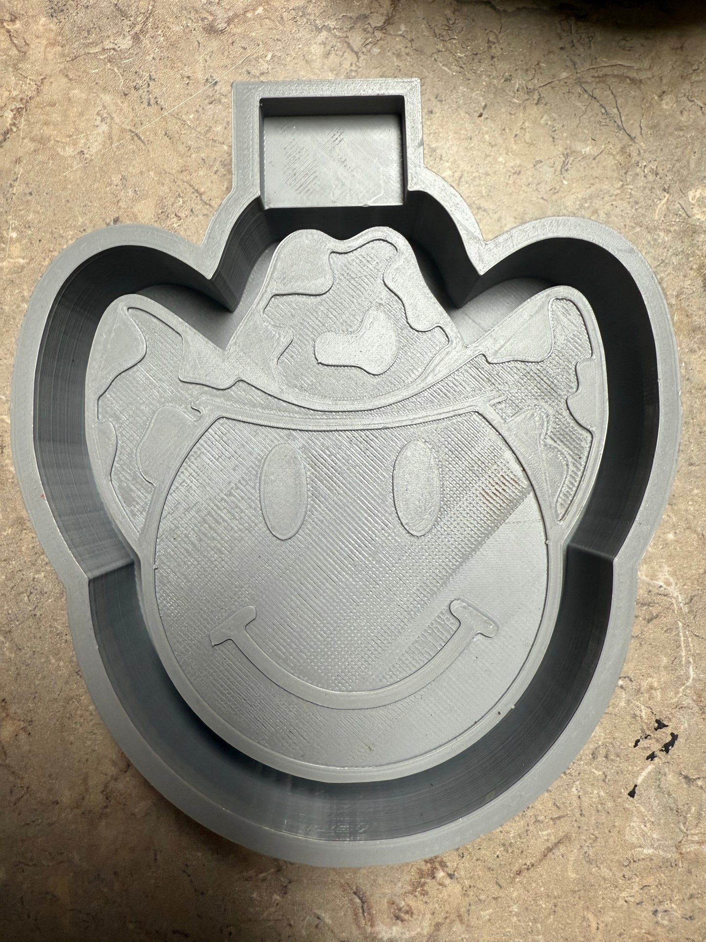 Cowboy Hat with Smiley Face Freshie Mold | Cow Print Cowboy Hat Freshie Mold | Western Freshie Mold