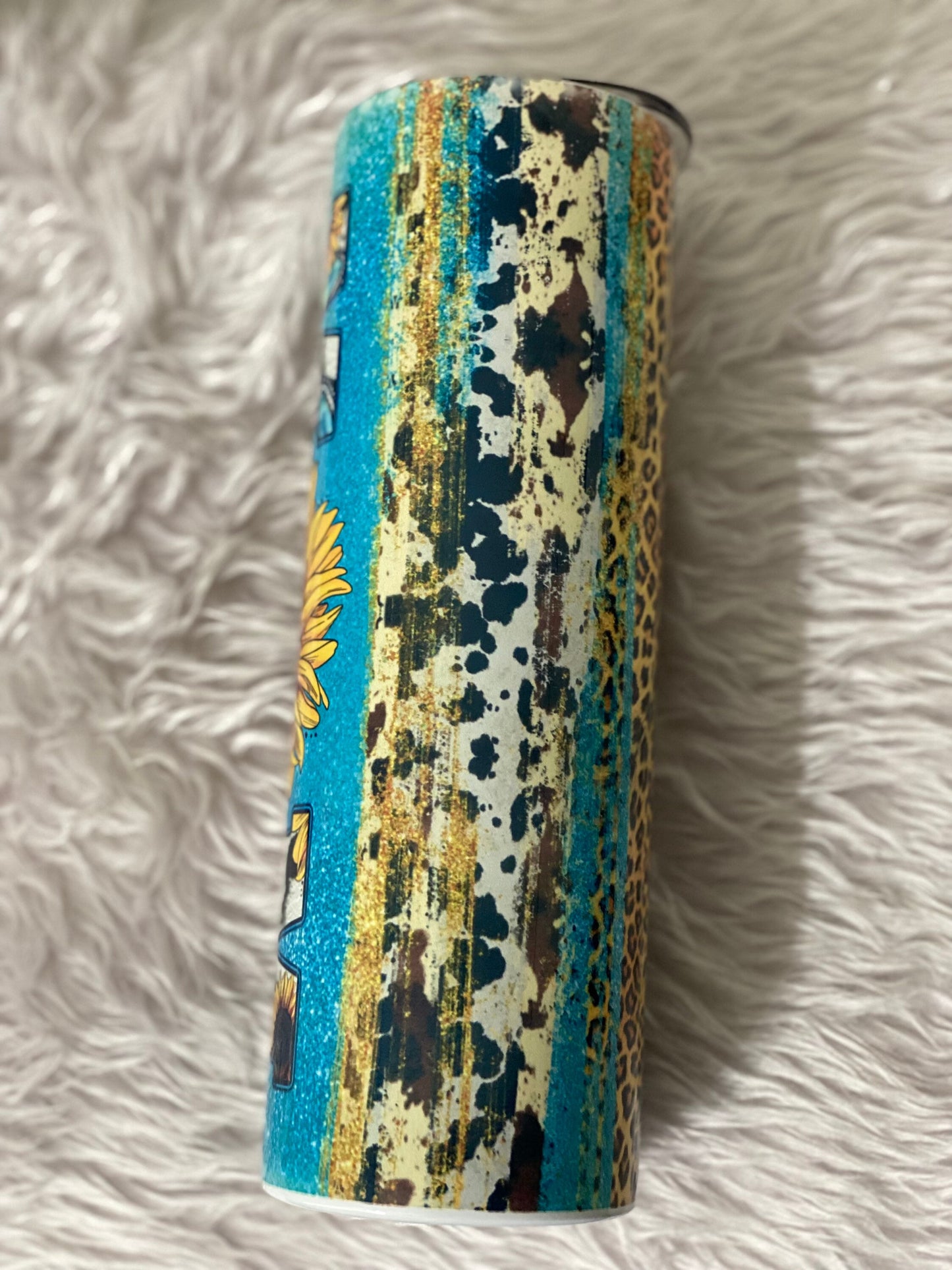 20oz or 30oz mom tumbler | sublimation tumbler | cowhide and sunflower