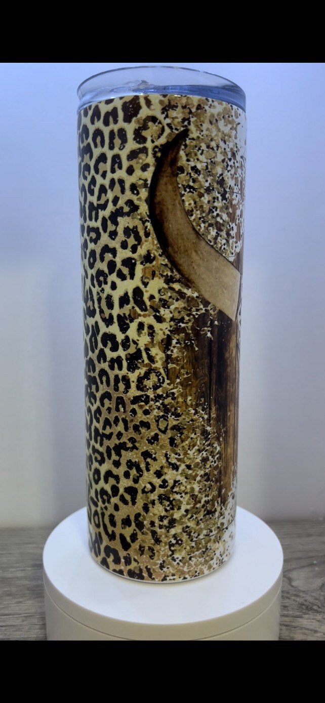 20oz or 30oz Cow Skull and Leopard print Tumbler | Sublimation Tumbler