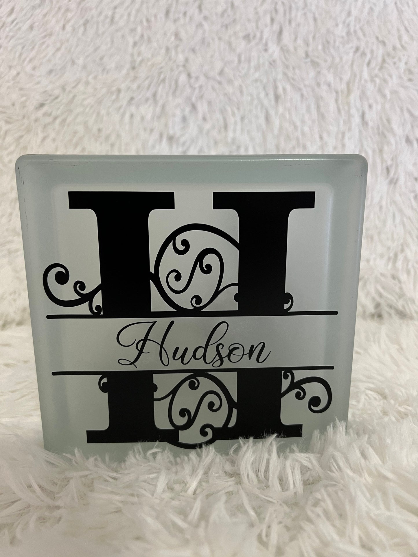 Personalized glass decorative light up blocks