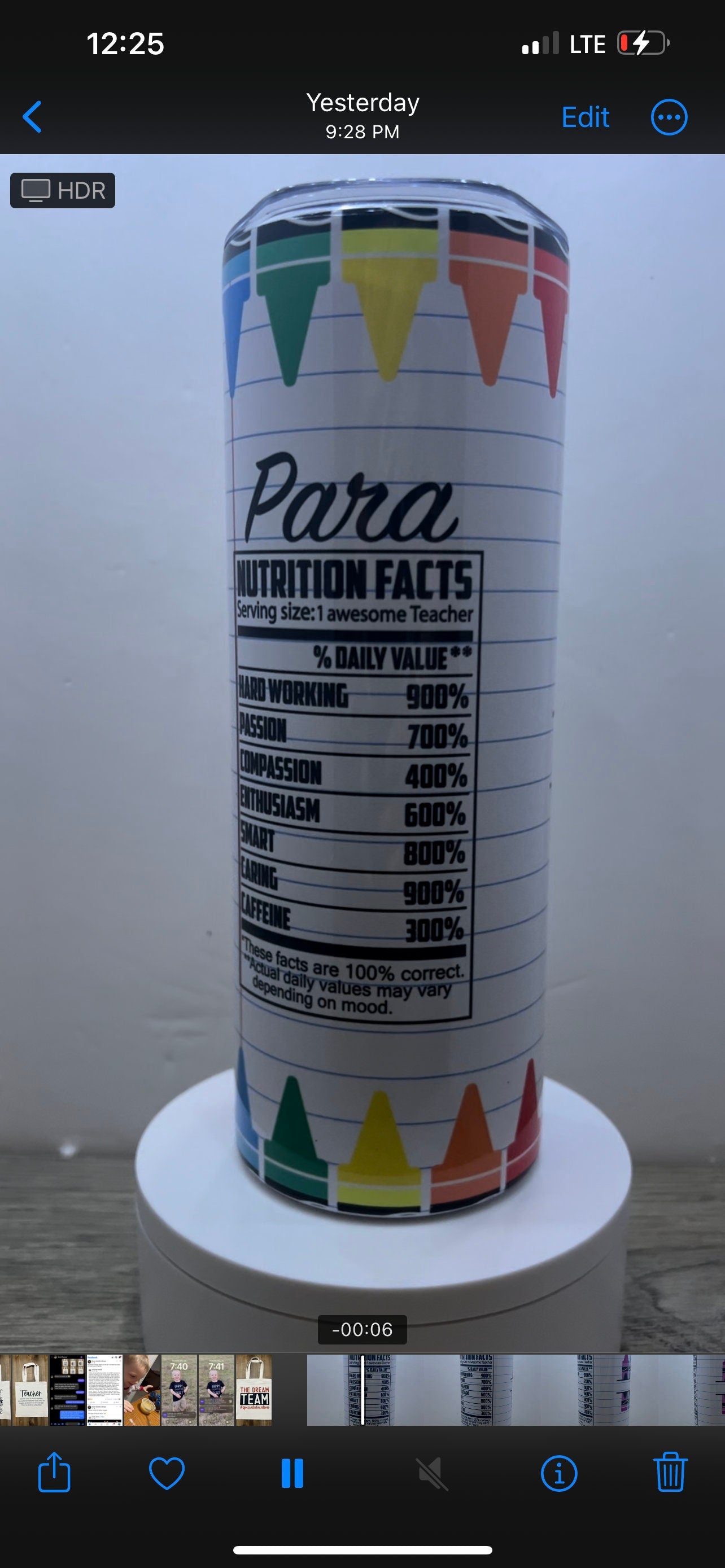 20oz or 30oz Personalized Para Professional Sublimation Tumbler