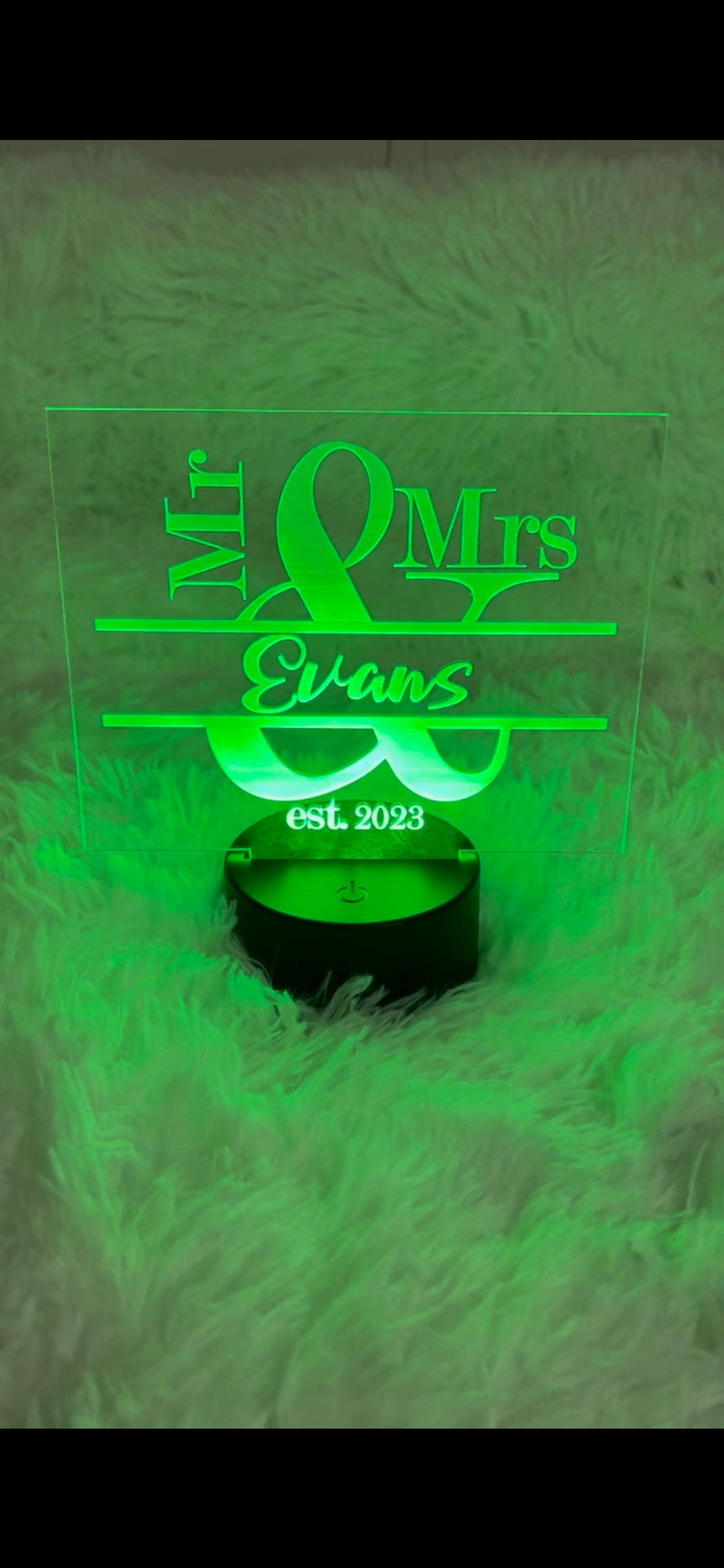 Personalized Mr. and Mrs. Light Up Acrylic Sign
