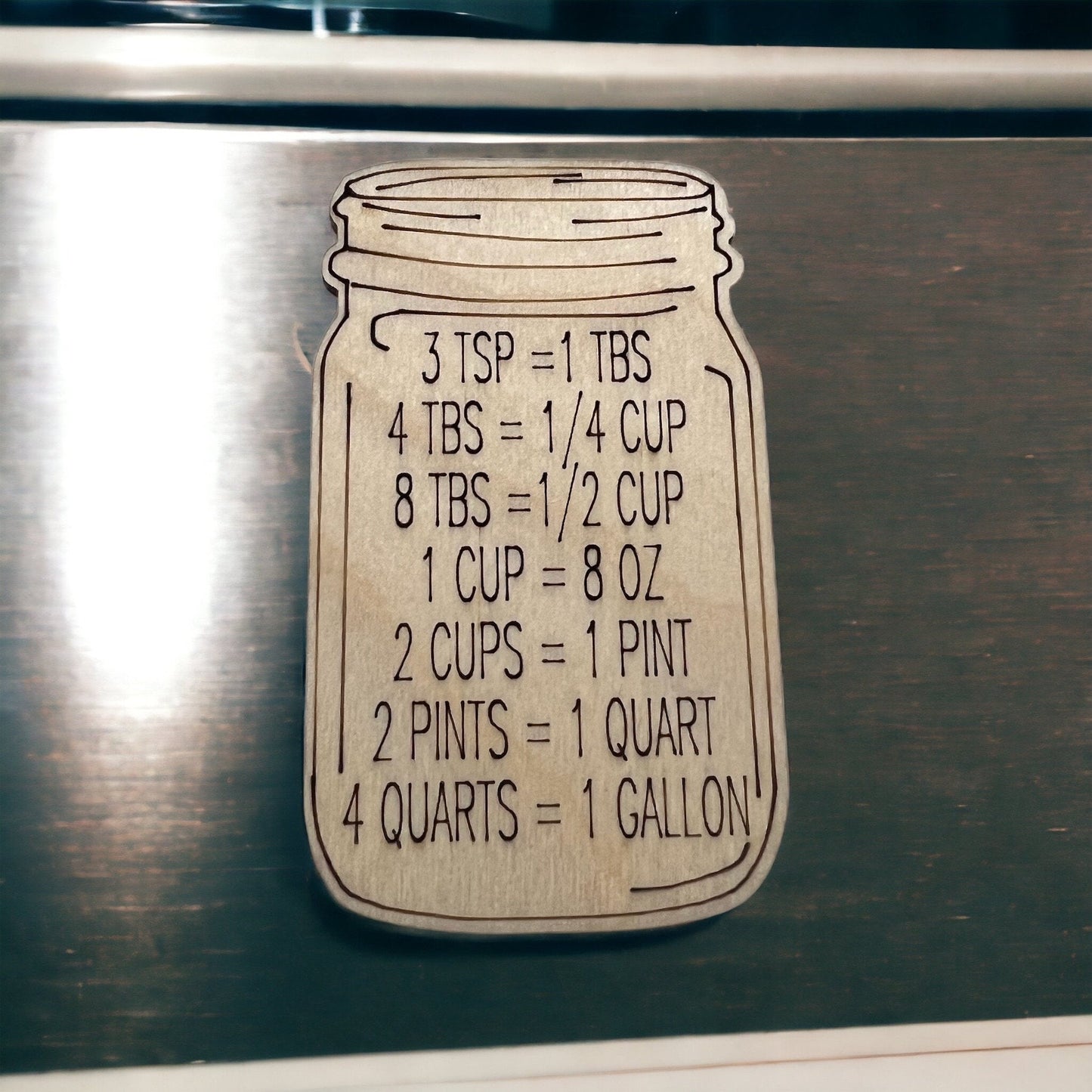 Mason Jar Kitchen Measurements Magnet