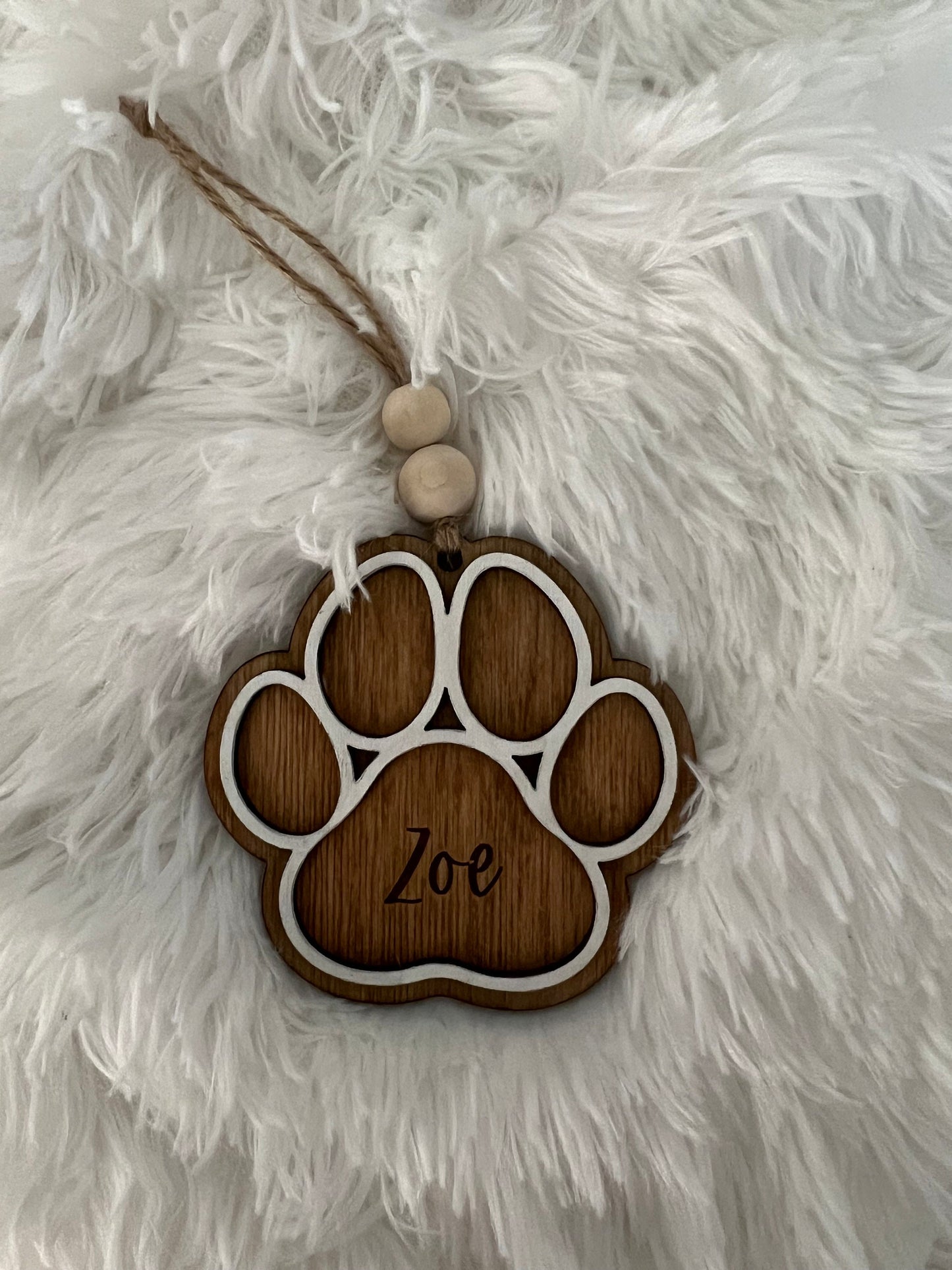 Personalized Paw Print Christmas ornament