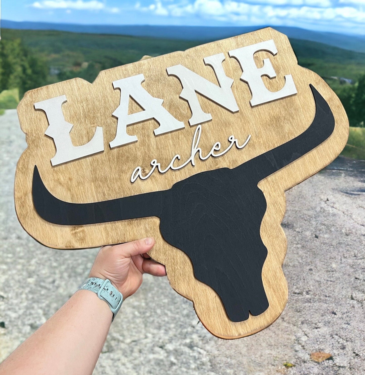 Personalized Longhorn Western Name Sign