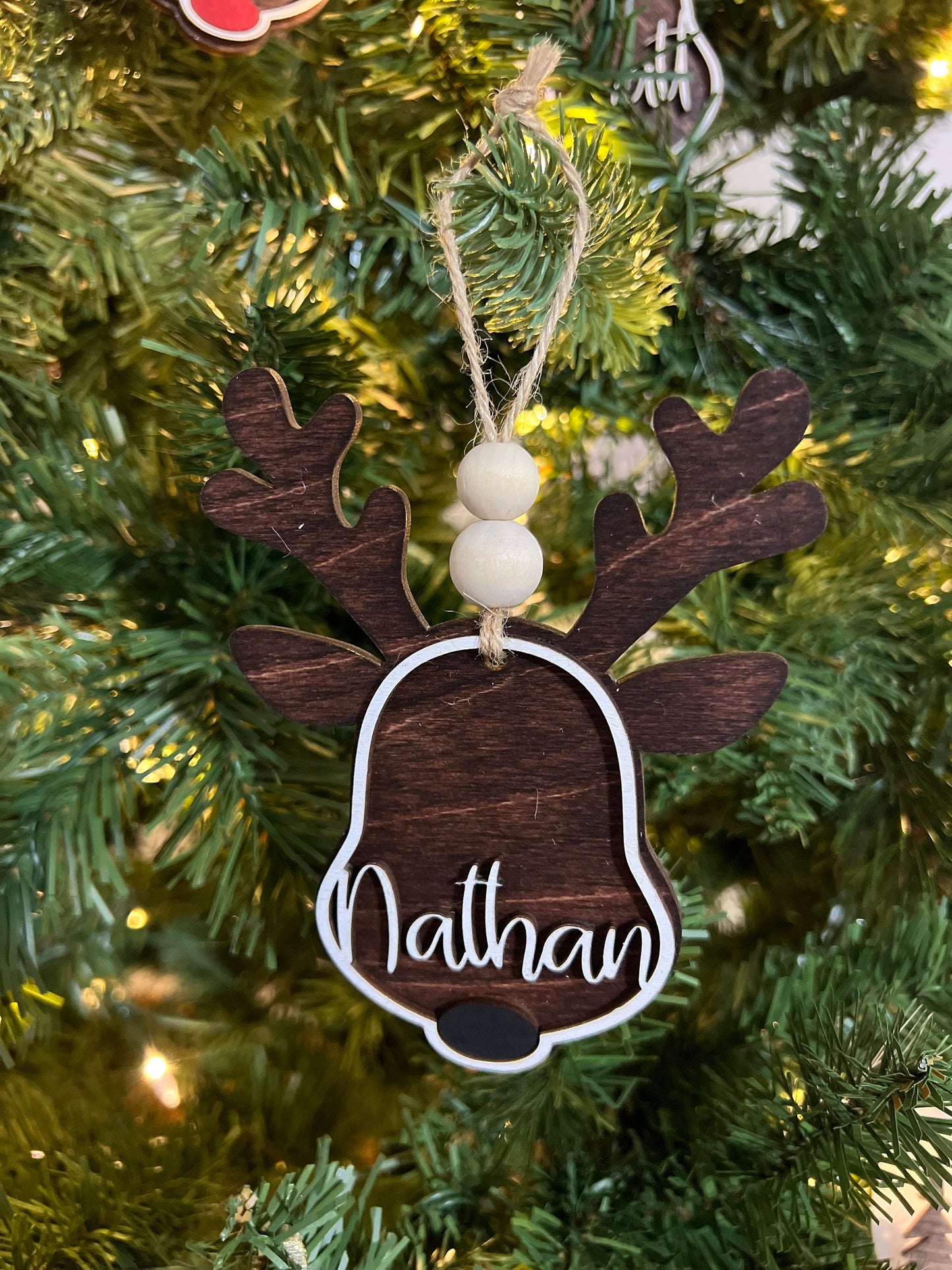 Personalized Reindeer Christmas ornament