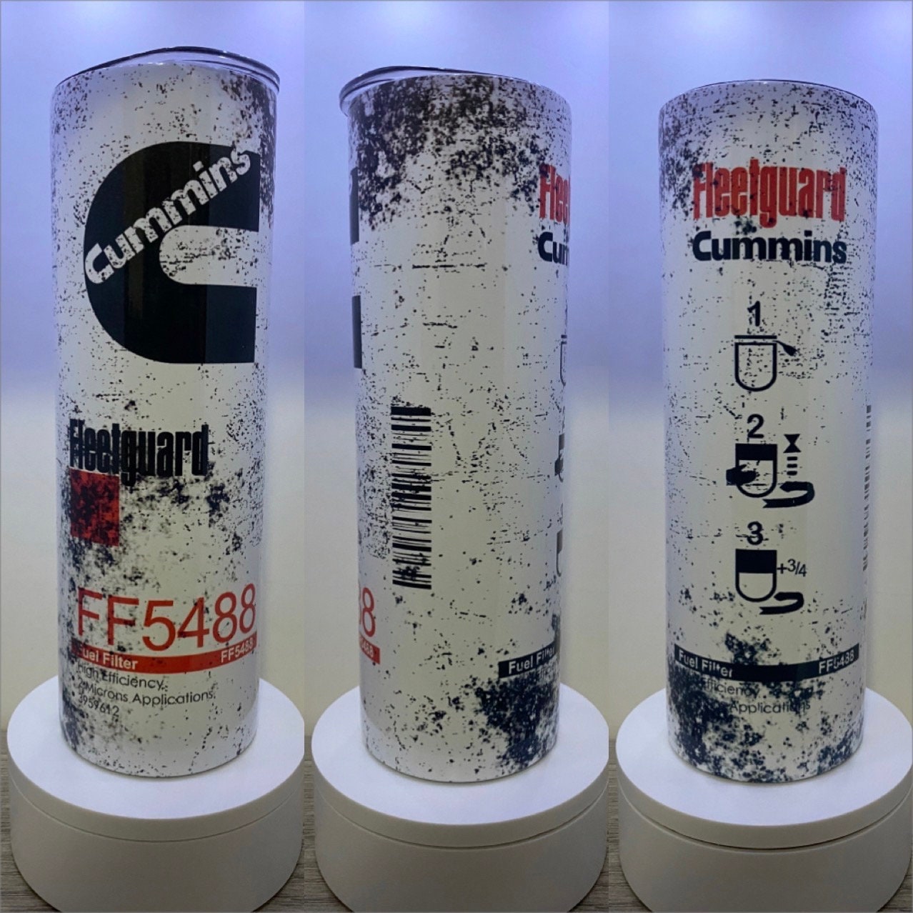 20oz or 30oz Cummins oil filter tumbler | sublimation skinny tumbler