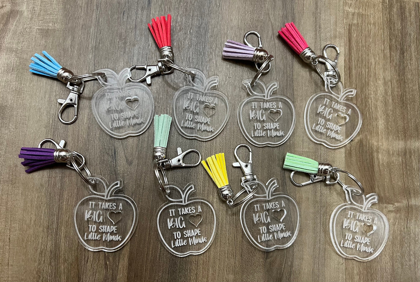 Acrylic teacher keychain | Apple keychain | it takes a big heart to shape little minds