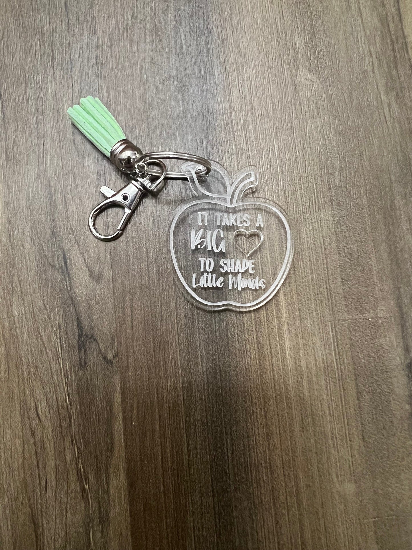 Acrylic teacher keychain | Apple keychain | it takes a big heart to shape little minds