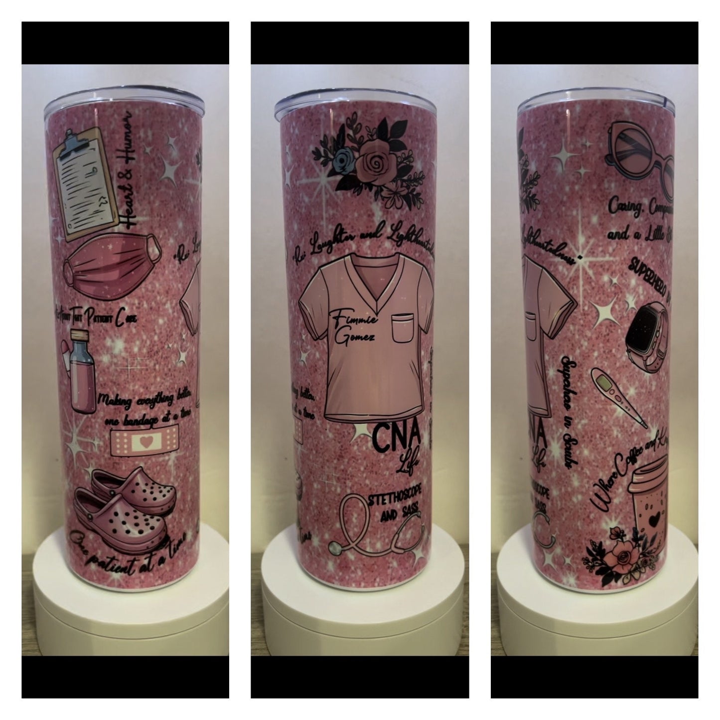 20oz or 30oz Pink CNA Sublimation Tumbler
