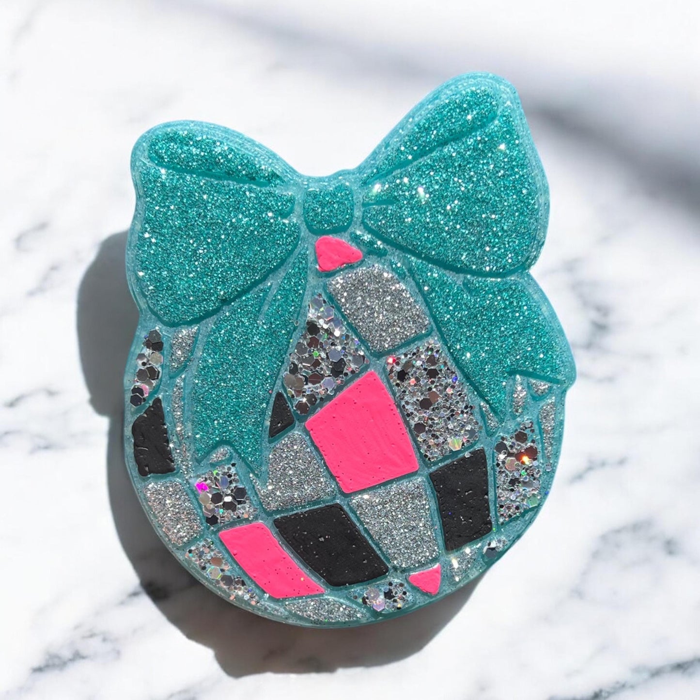 Disco Ball Bow Car Freshie | Colorful Car Freshie