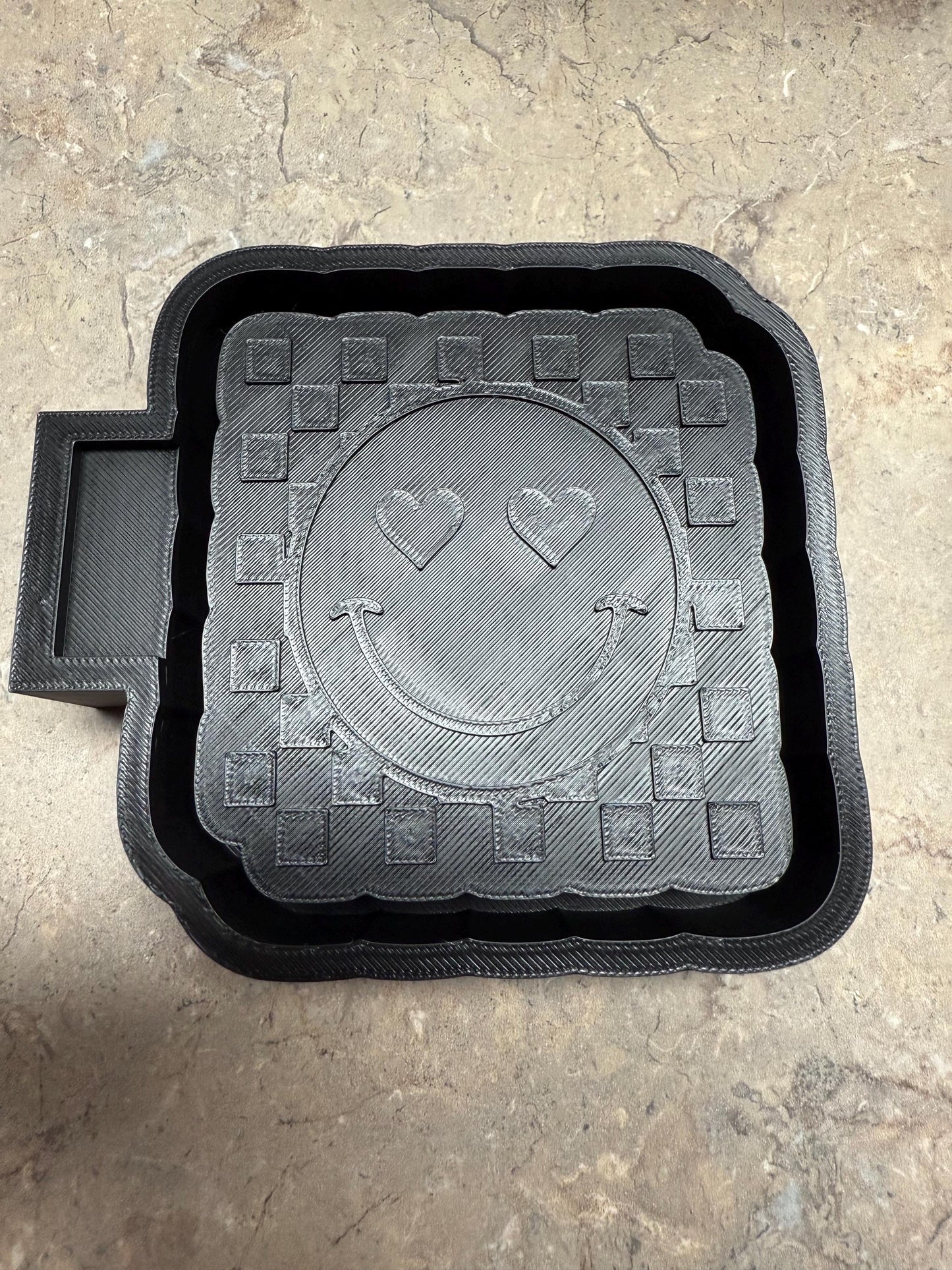 Retro Smiley Face Freshie Mold | Checkered Smiley Face Freshie Mold