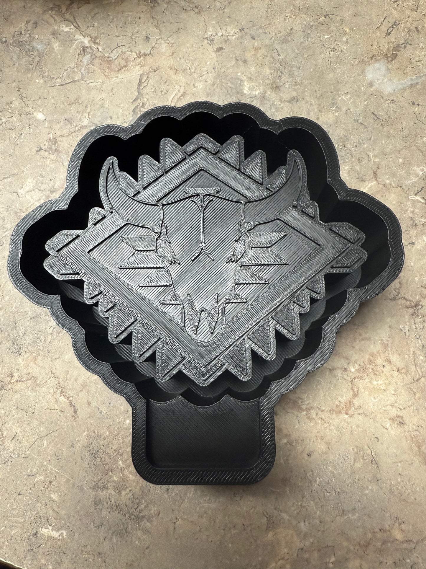 Aztec Cow Skull Freshie Mold | Western Freshie Mold