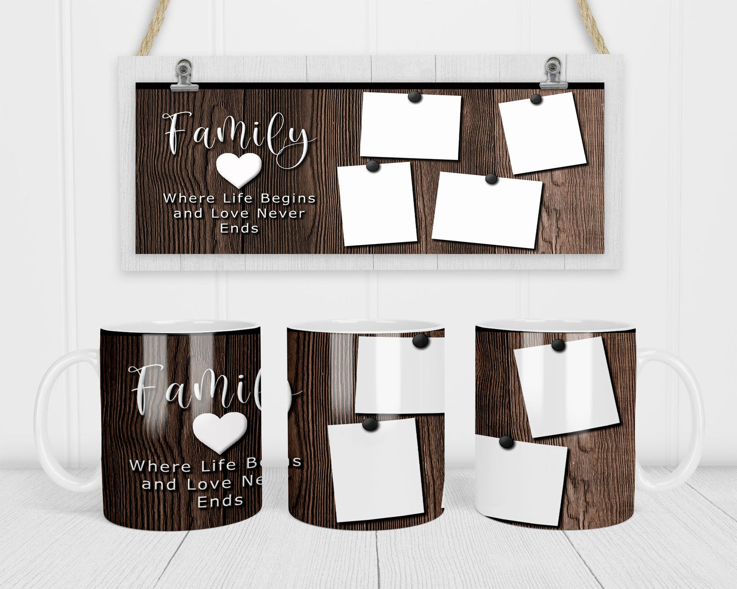 Family where life begins and love never ends 13oz coffee mug wrap | Sublimation 13oz coffee mug wrap | PNG and JPEG file digital upload ONLY