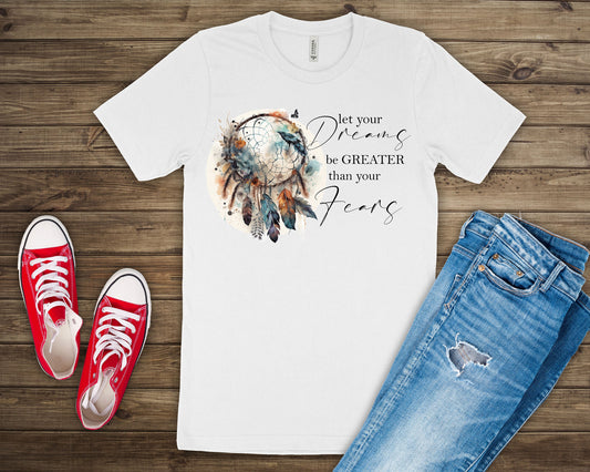 Let your dreams be greater than your fears dream catcher PNG