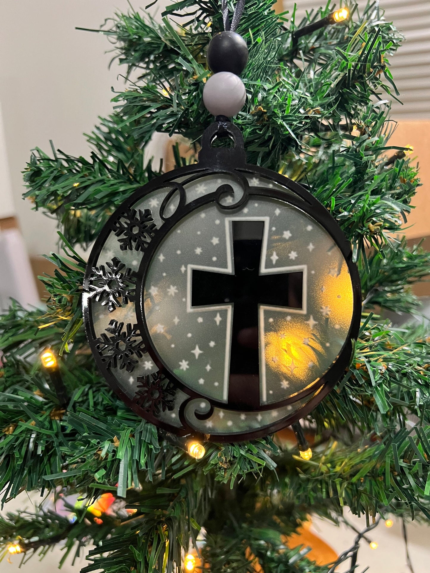 Acrylic Christmas Ornaments | Cross Ornament | Paw Print Ornament | Christmas Tree Ornament | Bear Ornament