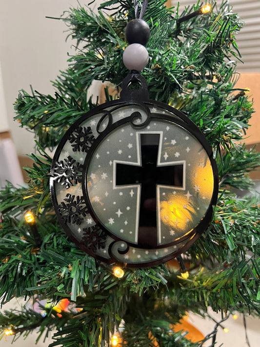 Acrylic Christmas Ornaments | Cross Ornament | Paw Print Ornament | Christmas Tree Ornament | Bear Ornament