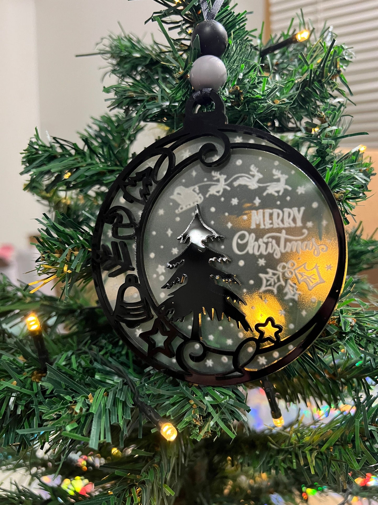 Acrylic Christmas Ornaments | Cross Ornament | Paw Print Ornament | Christmas Tree Ornament | Bear Ornament