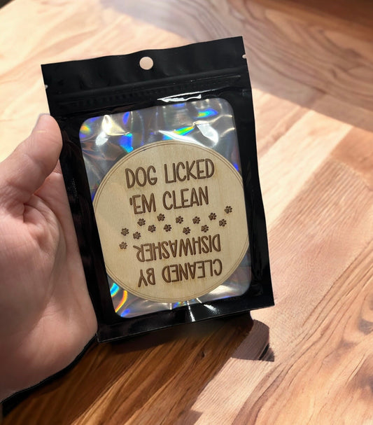 Dog Licked Them Clean Magnet | Cleaned By Dishwasher Magnet | Refrigerator Magnet
