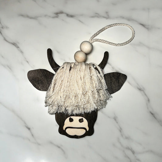 Highland Cow Rearview Mirror Hanger | Highland Cow Car Charm